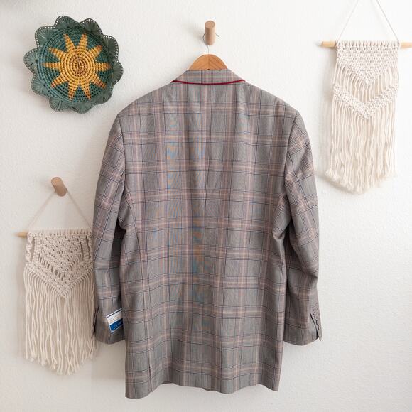 E.J. Samuel Plaid Single Breasted Blazer Size 42R NWT - Picture 3 of 13